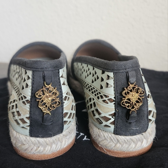 COBRA SOCIETY Molly Flat Espadrille Charcoal Aqua SZ 37/US 6.5 - Picture 5 of 11